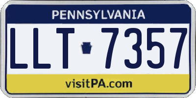 PA license plate LLT7357