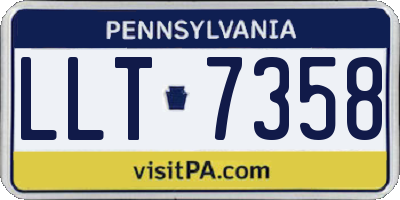 PA license plate LLT7358