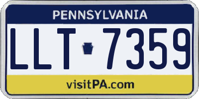 PA license plate LLT7359