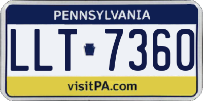 PA license plate LLT7360