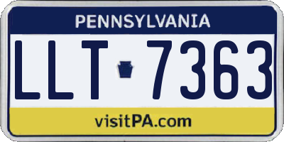 PA license plate LLT7363