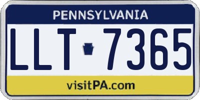 PA license plate LLT7365
