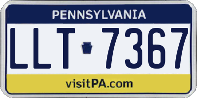 PA license plate LLT7367