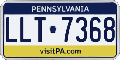 PA license plate LLT7368