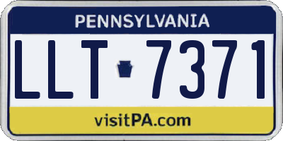 PA license plate LLT7371