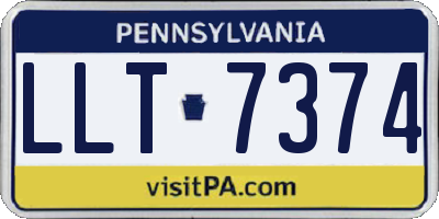 PA license plate LLT7374