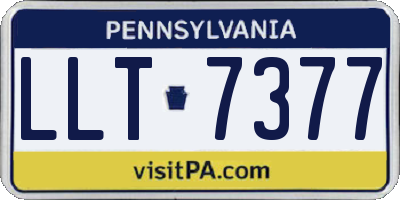 PA license plate LLT7377