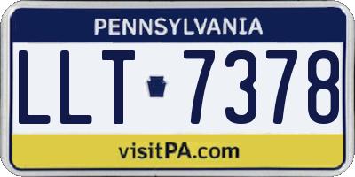 PA license plate LLT7378