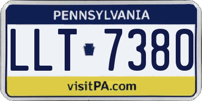 PA license plate LLT7380