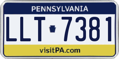 PA license plate LLT7381