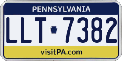 PA license plate LLT7382