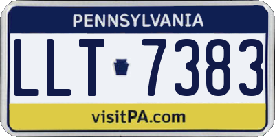 PA license plate LLT7383