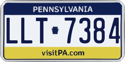 PA license plate LLT7384