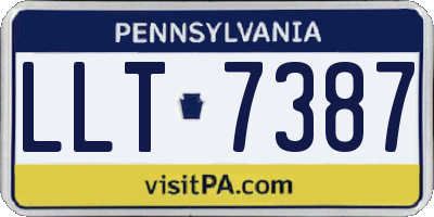 PA license plate LLT7387