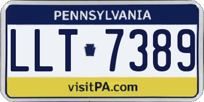 PA license plate LLT7389