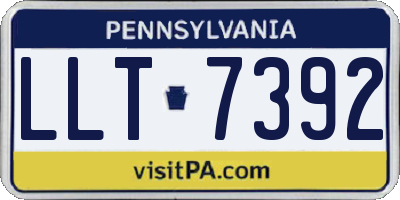 PA license plate LLT7392