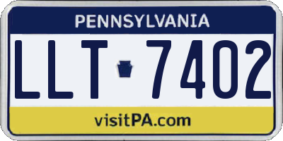 PA license plate LLT7402