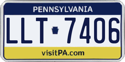 PA license plate LLT7406