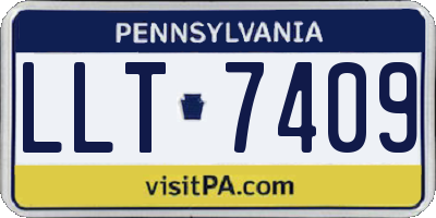 PA license plate LLT7409