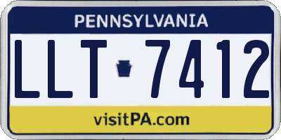 PA license plate LLT7412