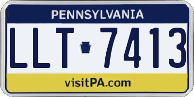 PA license plate LLT7413
