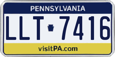 PA license plate LLT7416