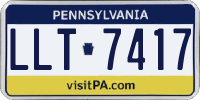 PA license plate LLT7417