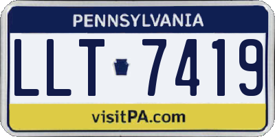 PA license plate LLT7419