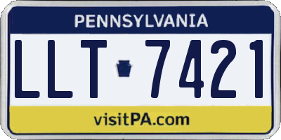 PA license plate LLT7421