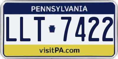 PA license plate LLT7422