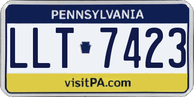 PA license plate LLT7423
