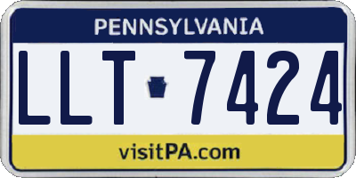 PA license plate LLT7424