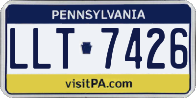 PA license plate LLT7426