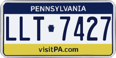 PA license plate LLT7427