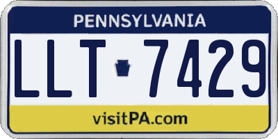 PA license plate LLT7429