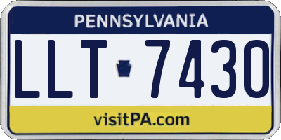 PA license plate LLT7430