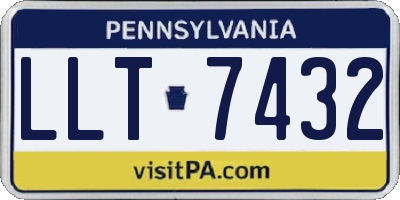 PA license plate LLT7432