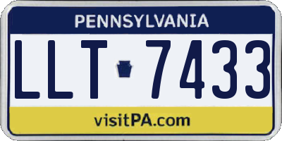 PA license plate LLT7433