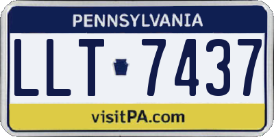 PA license plate LLT7437