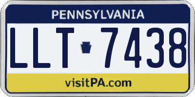 PA license plate LLT7438