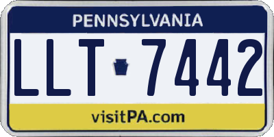 PA license plate LLT7442