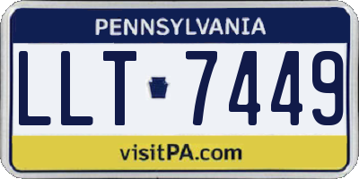 PA license plate LLT7449