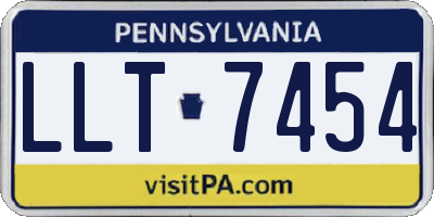 PA license plate LLT7454
