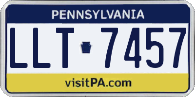 PA license plate LLT7457