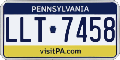 PA license plate LLT7458