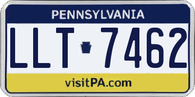 PA license plate LLT7462