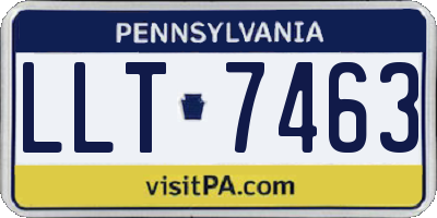 PA license plate LLT7463