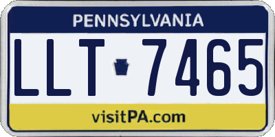 PA license plate LLT7465