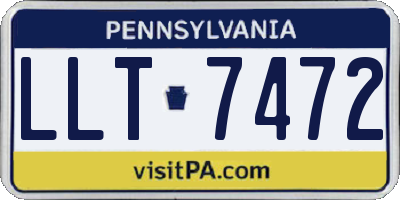 PA license plate LLT7472