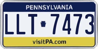 PA license plate LLT7473